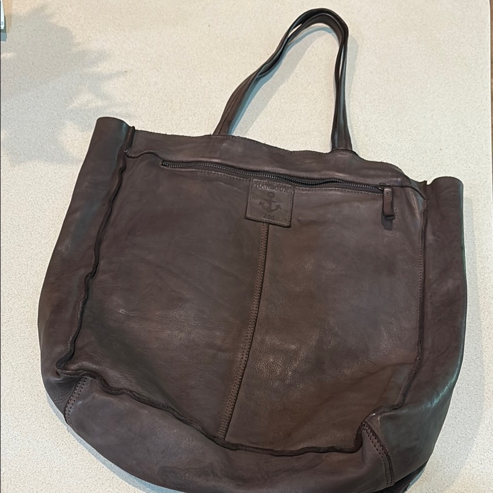 Harbor 2nd Brown Leather Tote with Slouchy Design